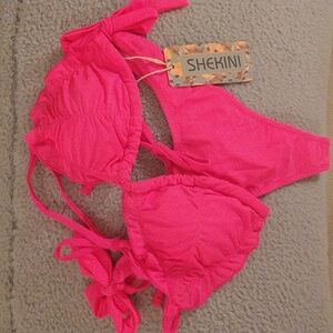 New Shekini Women's Pink Bikini Set Size Small